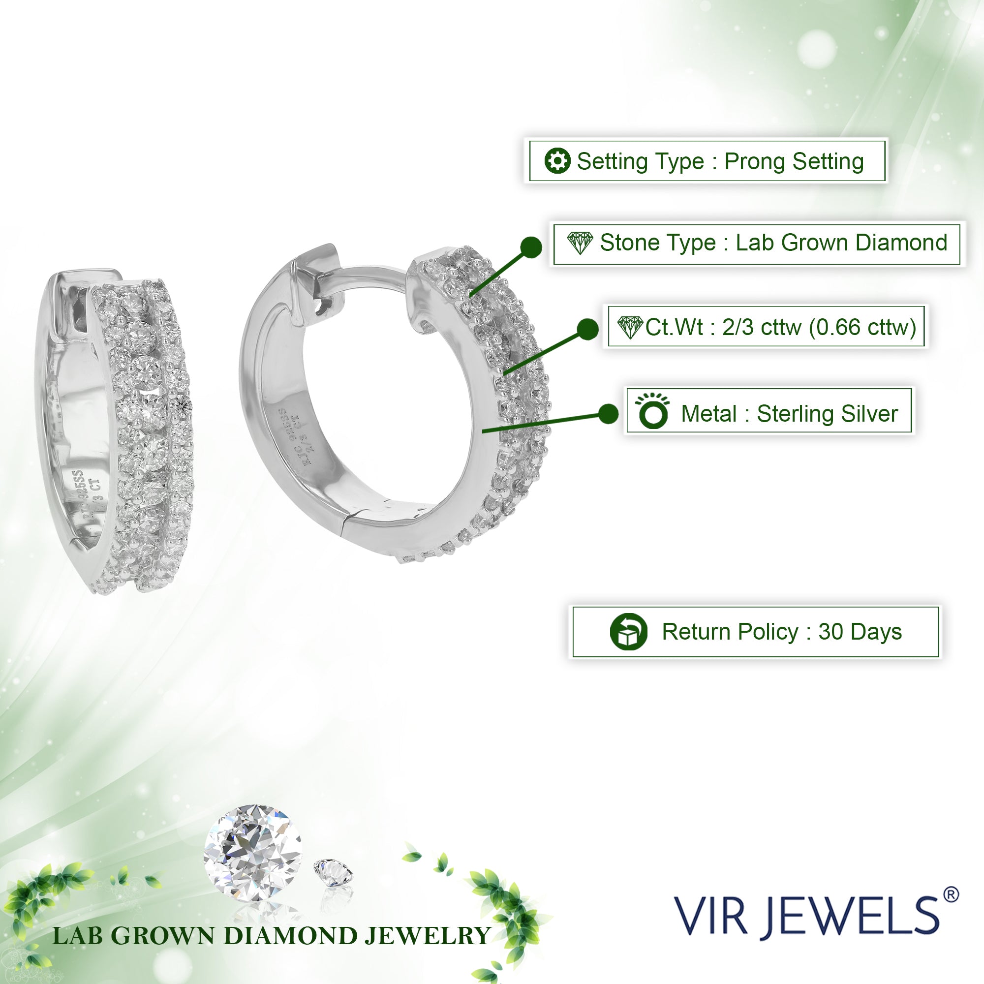 Artificial Diamonds Party Wear 23 Mm Silver Diamond Hoop Earrings at Rs  400/pair in Surat